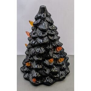 1970s Holland Mold Black Halloween Ceramic Tree Goth Spooky Vintage